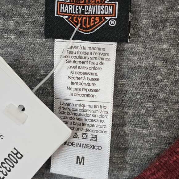 Harley Davidson Durango V-Neck Raglan T-shirt Red/Grey Moto New Medium Logo - Picture 8 of 12